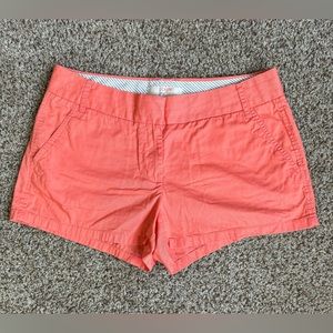 J Crew Chino Low Rise Peach Colored Shorts - Size 8